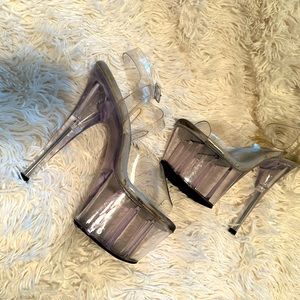 Clear Pleaser heels size 11